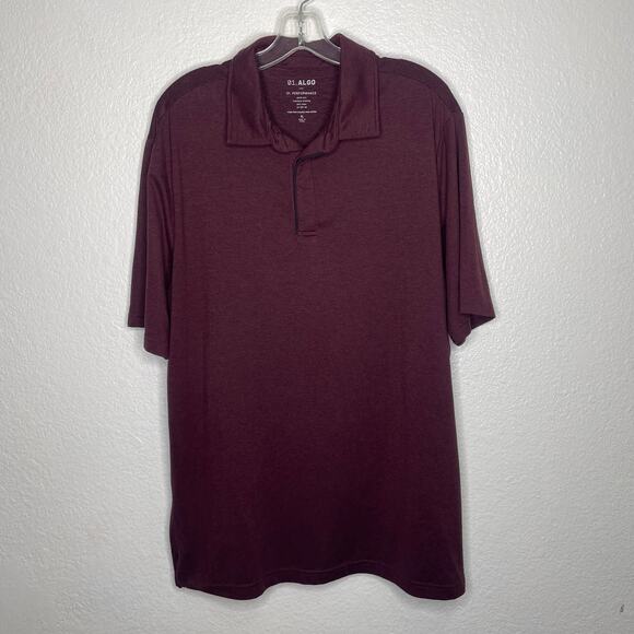 01. Algo Mens Shirt Size XL Burgundy 01. Performance Polo Short Sleeve - Picture 1 of 12